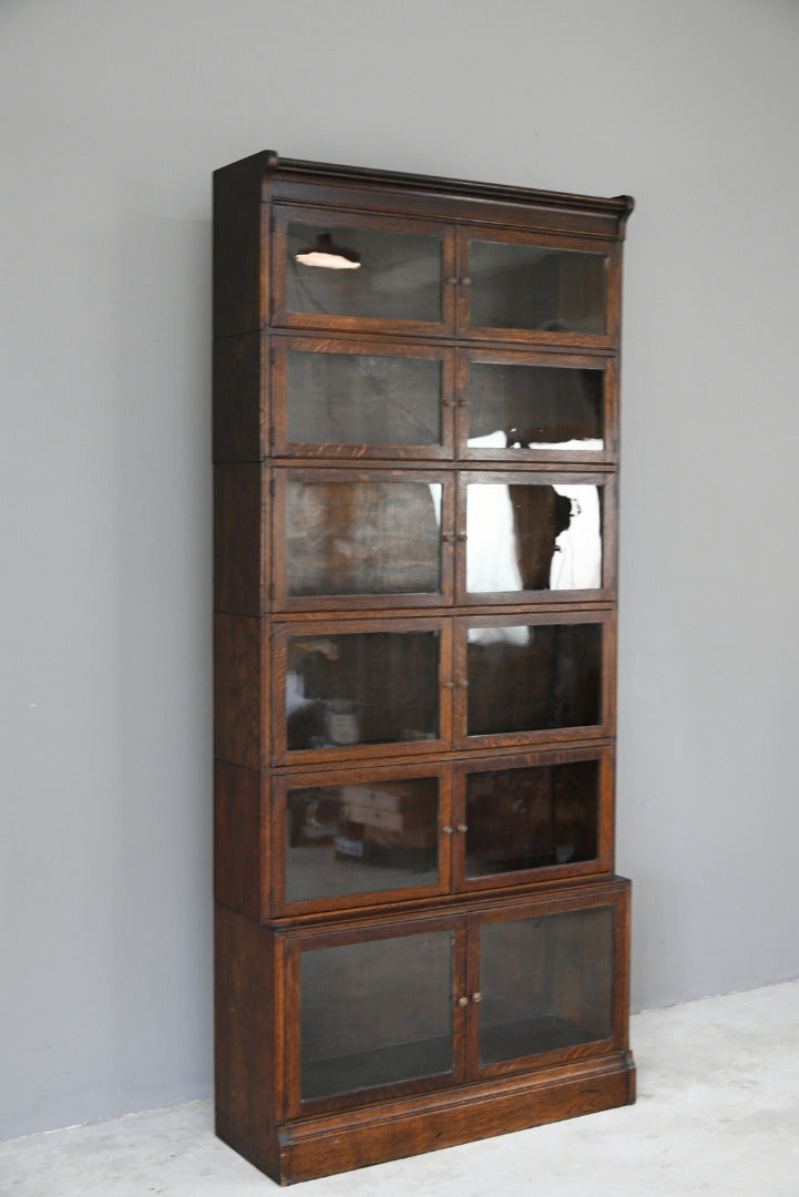 Minty Oak Sectional Glazed Bookcase