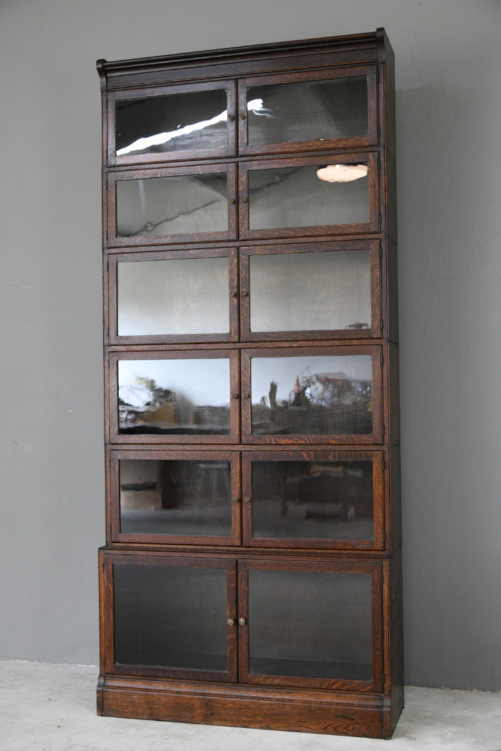 Minty Oak Sectional Glazed Bookcase