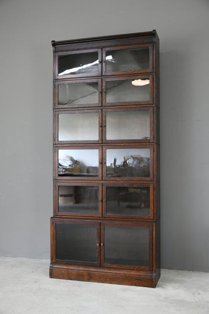 Minty Oak Sectional Glazed Bookcase