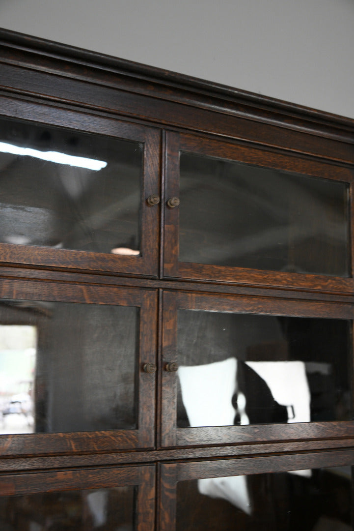 Minty Oak Sectional Glazed Bookcase