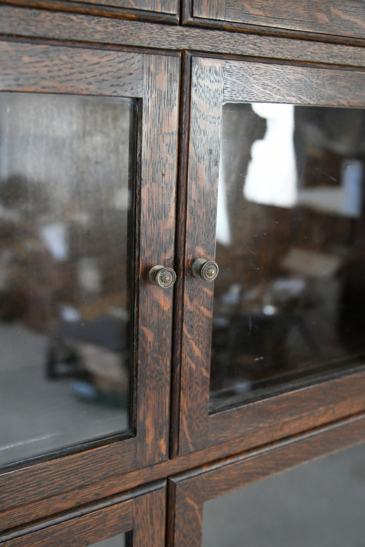 Minty Oak Sectional Glazed Bookcase