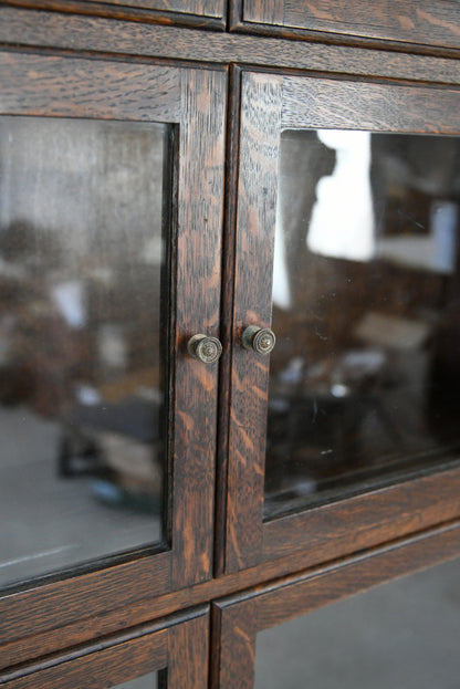 Minty Oak Sectional Glazed Bookcase