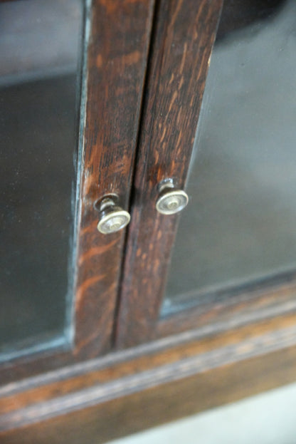 Minty Oak Sectional Glazed Bookcase