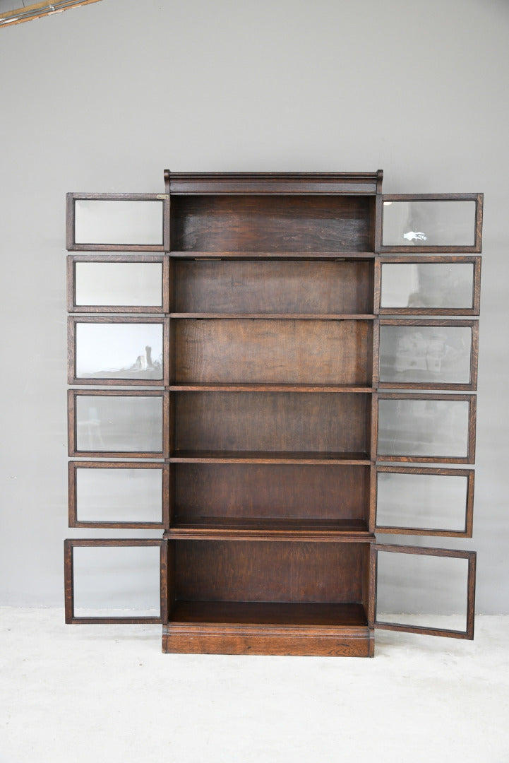 Minty Oak Sectional Glazed Bookcase