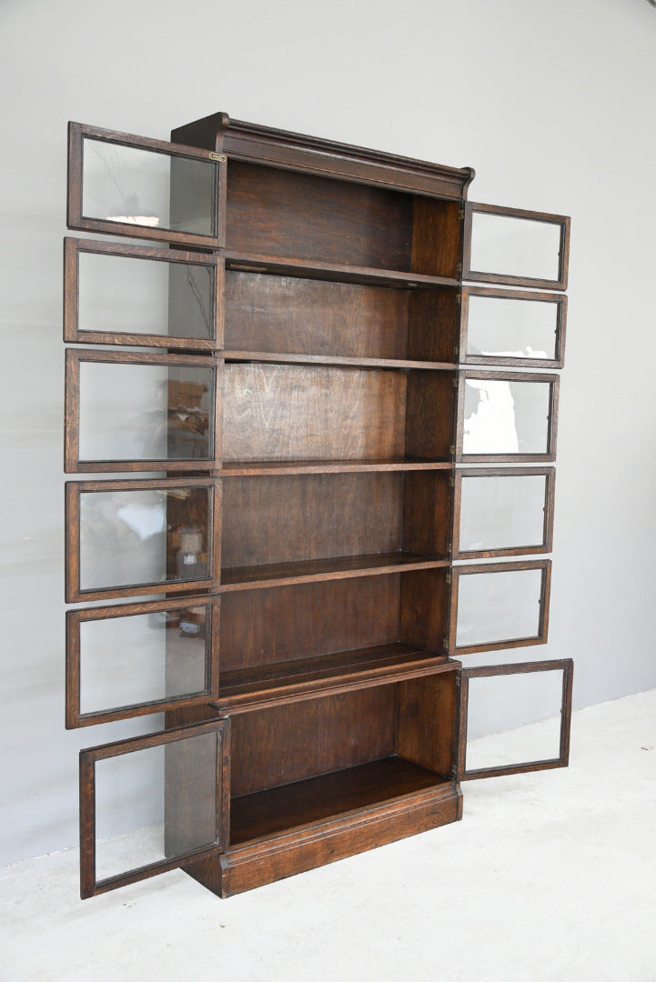 Minty Oak Sectional Glazed Bookcase