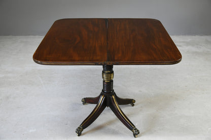 Antique Mahogany & Brass Tea Table