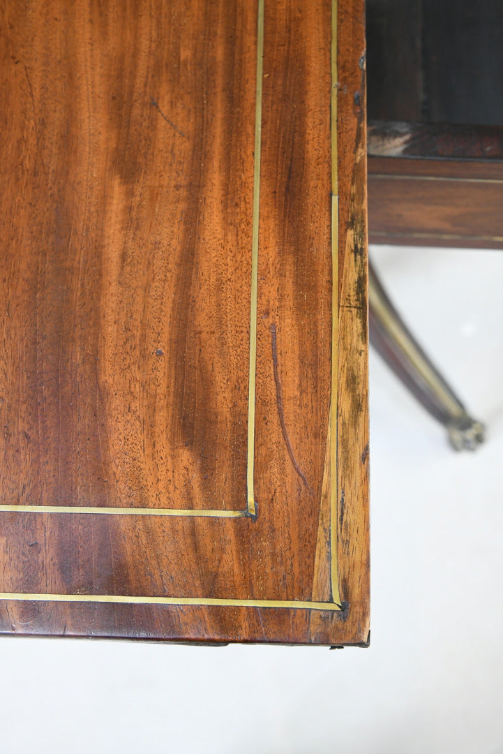 Antique Mahogany & Brass Tea Table