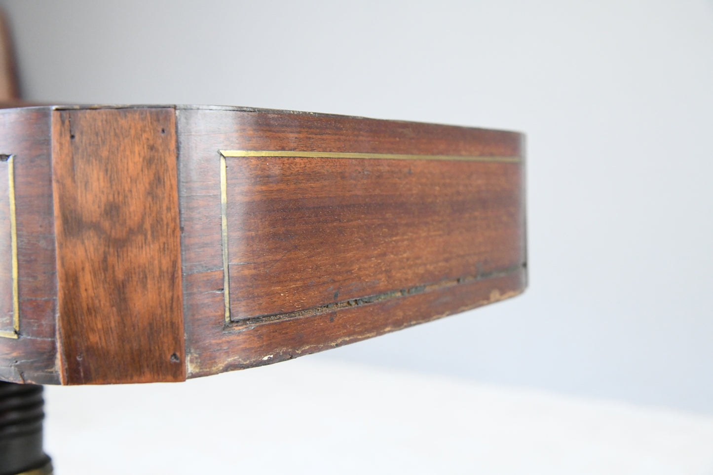 Antique Mahogany & Brass Tea Table