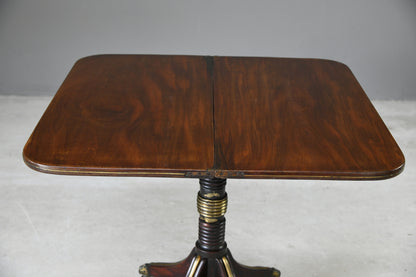 Antique Mahogany & Brass Tea Table