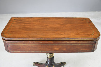 Antique Mahogany & Brass Tea Table