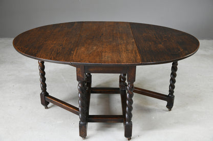 Oak Oval Drop Leaf Dining Table