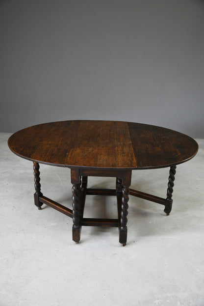 Oak Oval Drop Leaf Dining Table