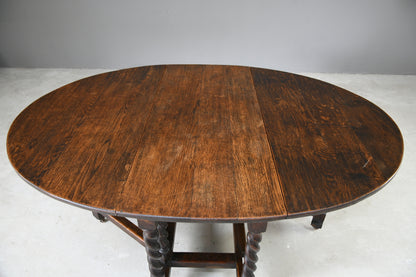 Oak Oval Drop Leaf Dining Table