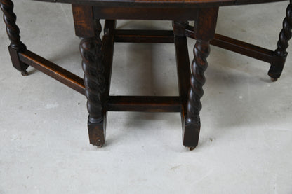 Oak Oval Drop Leaf Dining Table