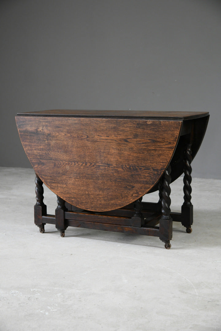 Oak Oval Drop Leaf Dining Table