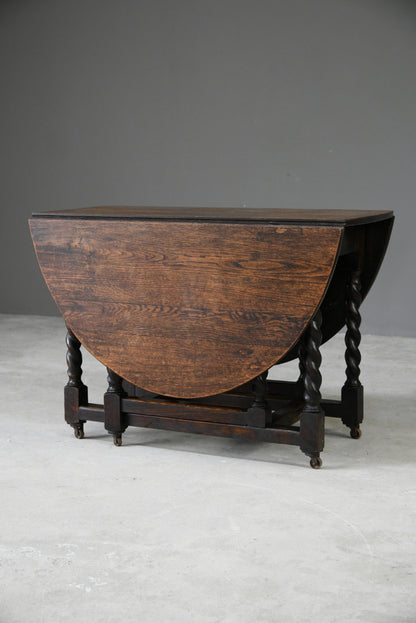 Oak Oval Drop Leaf Dining Table