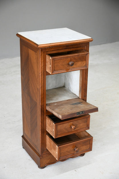 French Marble Top Pot Cupboard