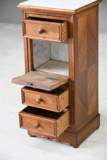 French Marble Top Pot Cupboard