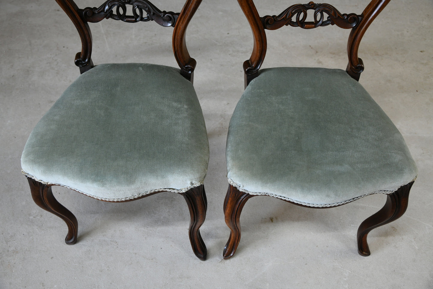 Pair Victorian Rosewood Dining Chairs