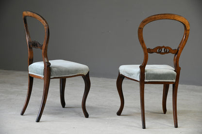 Pair Victorian Rosewood Dining Chairs