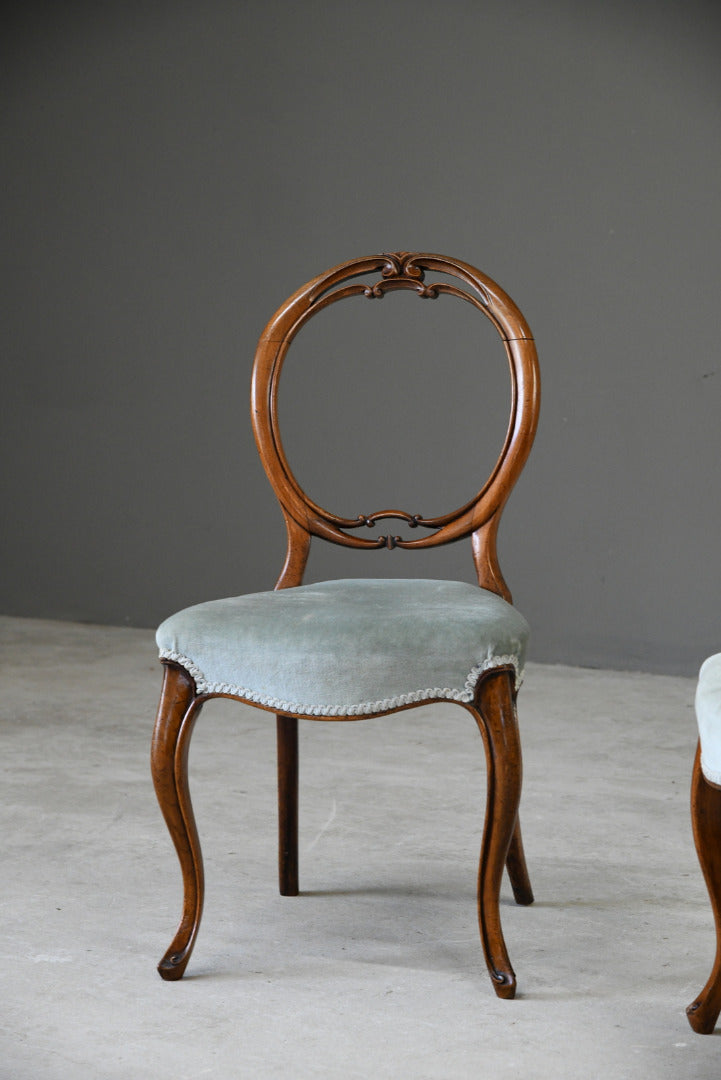 Pair Victorian Walnut Dining Chairs