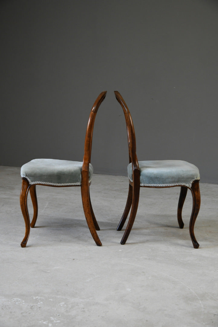 Pair Victorian Walnut Dining Chairs