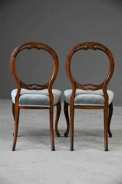 Pair Victorian Walnut Dining Chairs