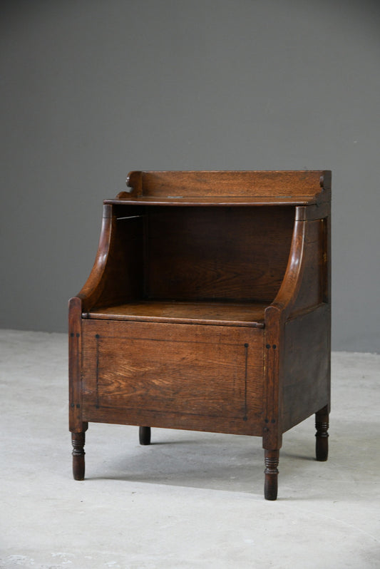 19th Century Oak Commode Bedside Table
