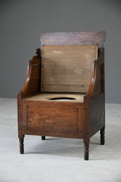 19th Century Oak Commode Bedside Table