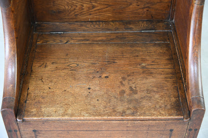 19th Century Oak Commode Bedside Table