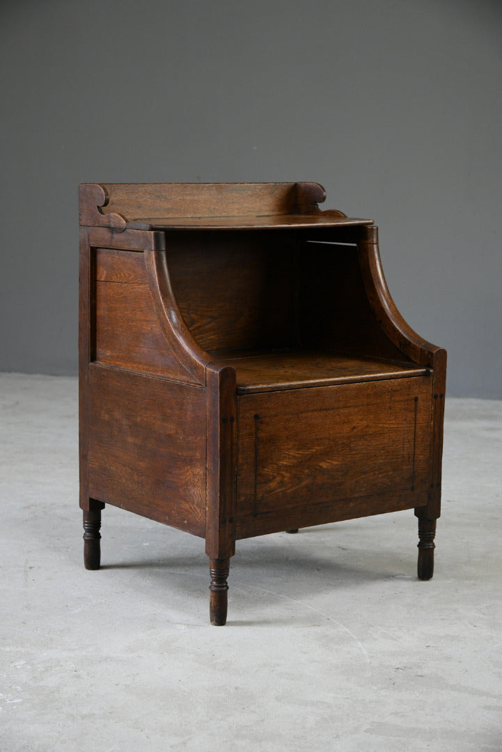 19th Century Oak Commode Bedside Table