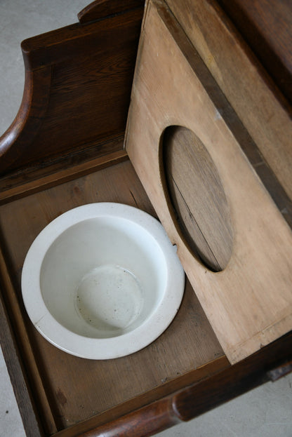 19th Century Oak Commode Bedside Table