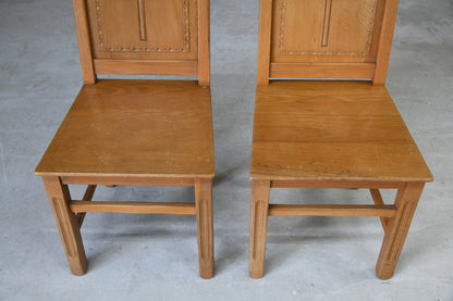 Pair Oak Chapel Chairs