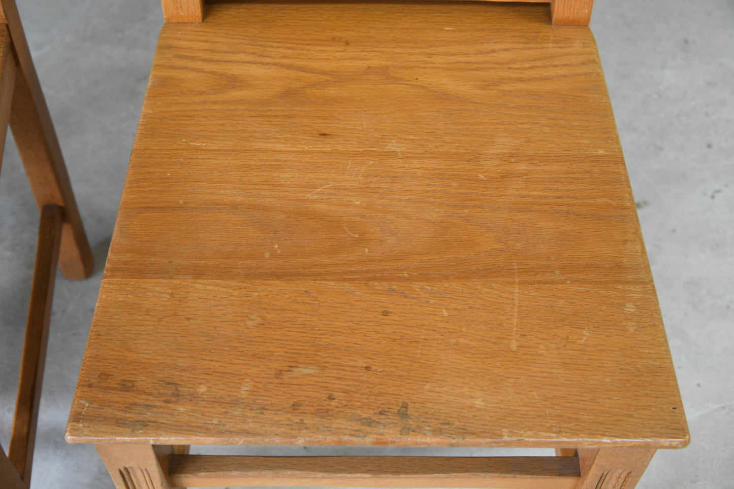 Pair Oak Chapel Chairs