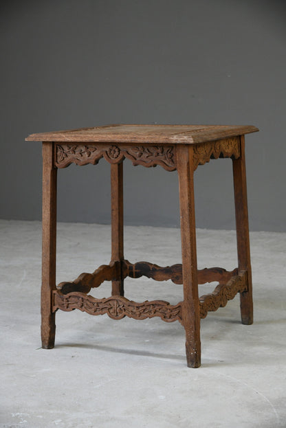 Carved Oak Side Table