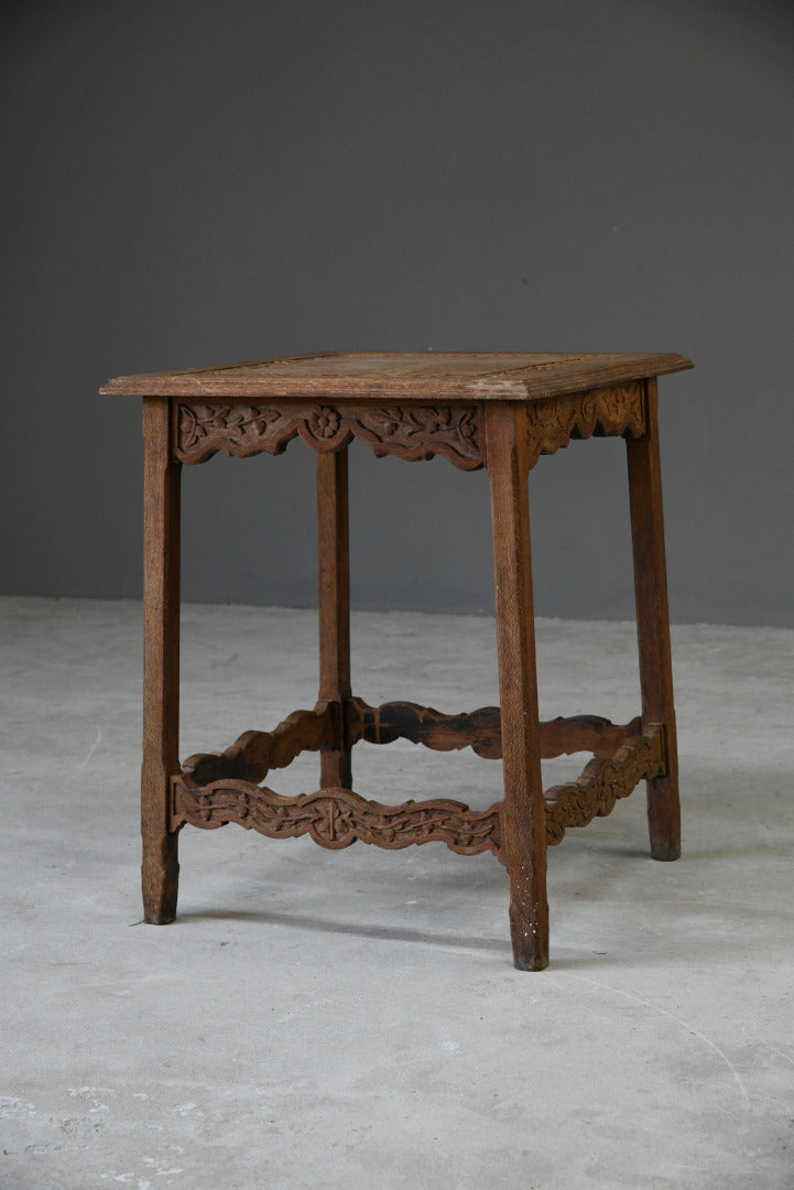 Carved Oak Side Table