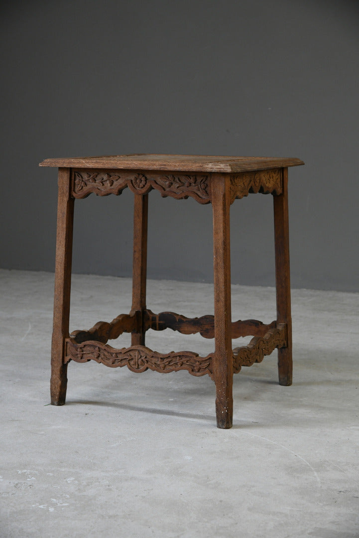 Carved Oak Side Table