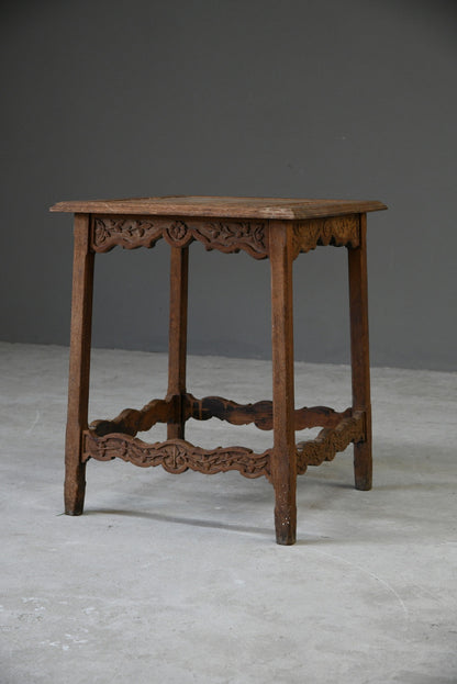 Carved Oak Side Table