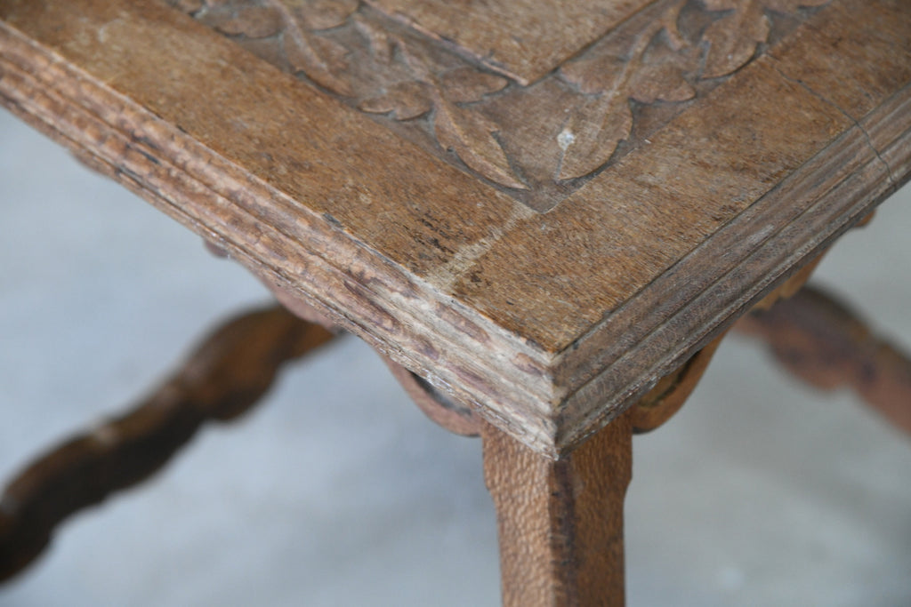 Carved Oak Side Table