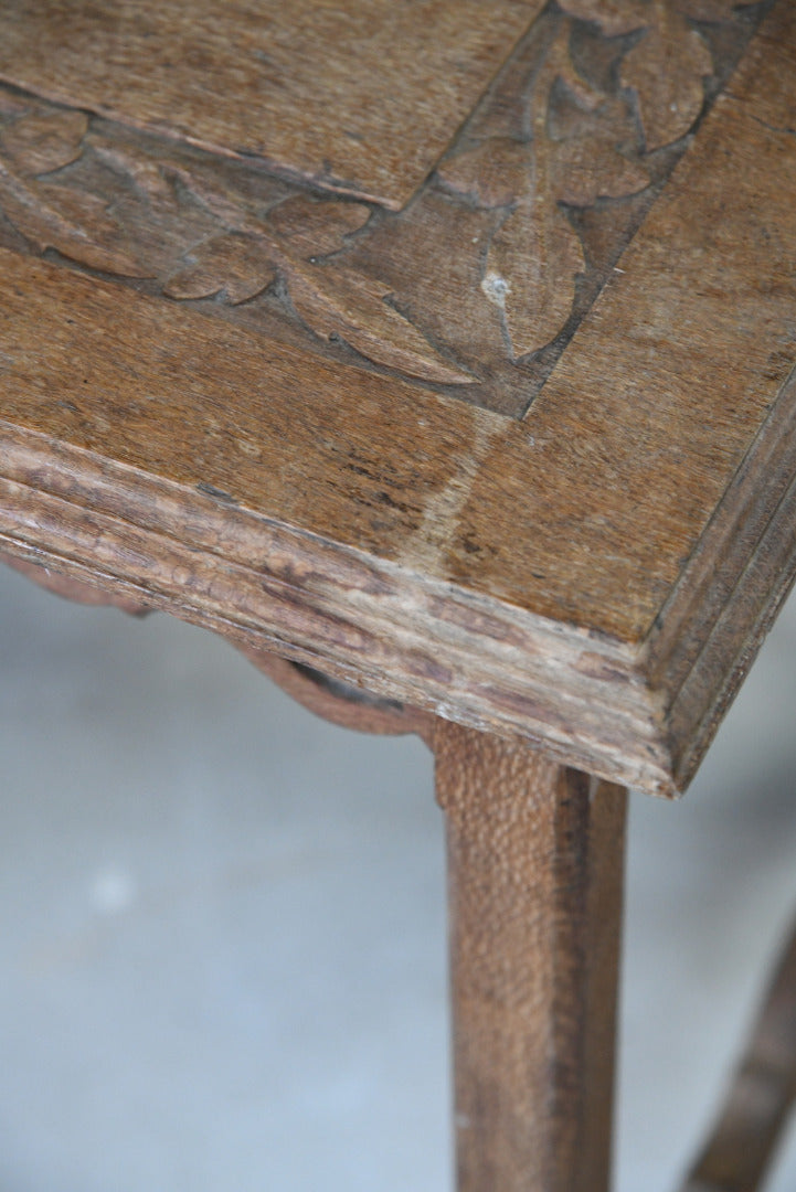 Carved Oak Side Table