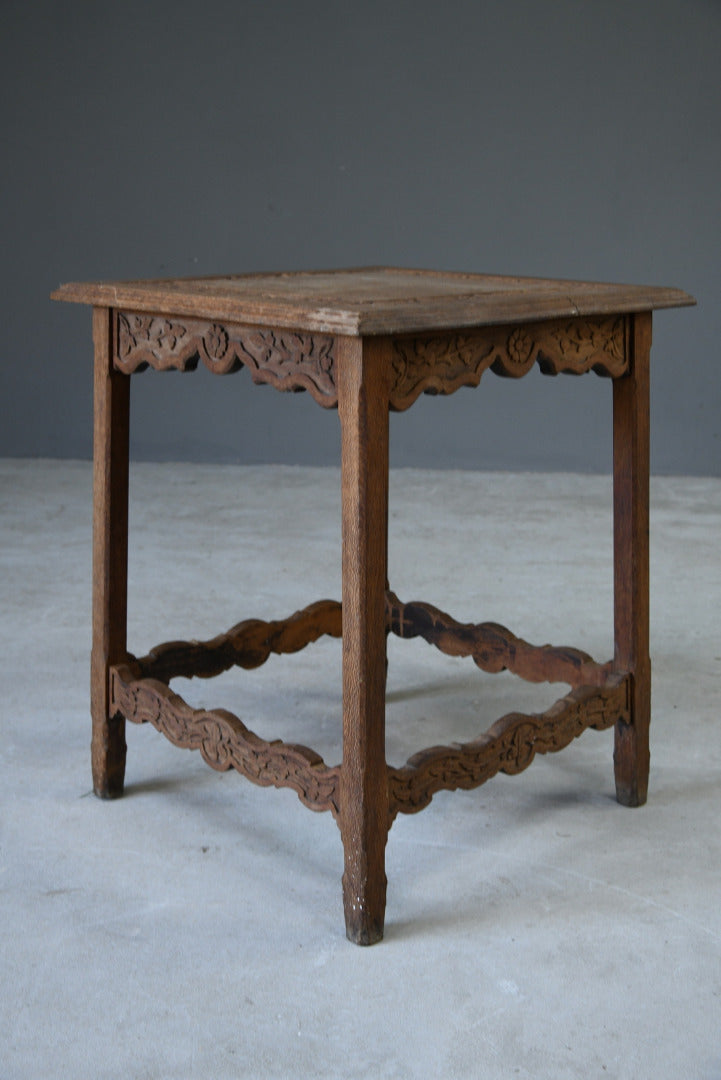 Carved Oak Side Table