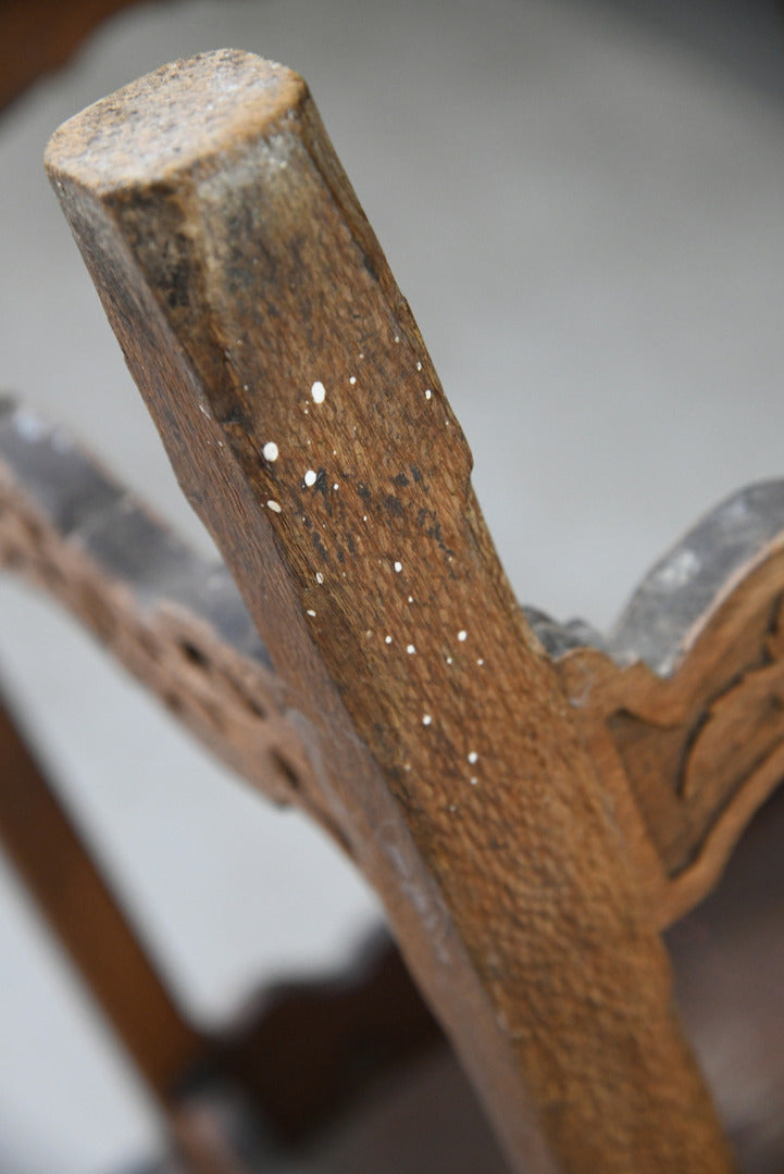 Carved Oak Side Table