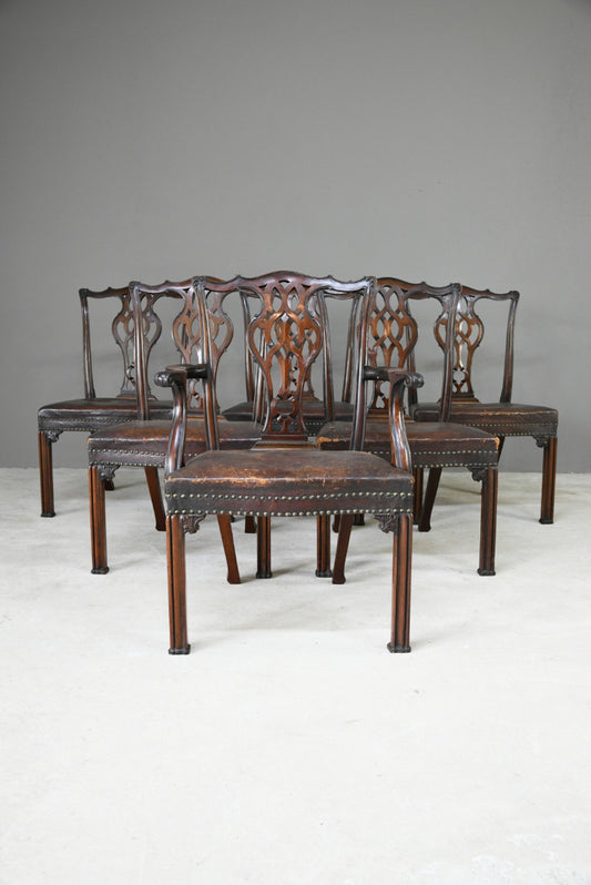 Set 6 Chippenddale Revival Dining Chairs