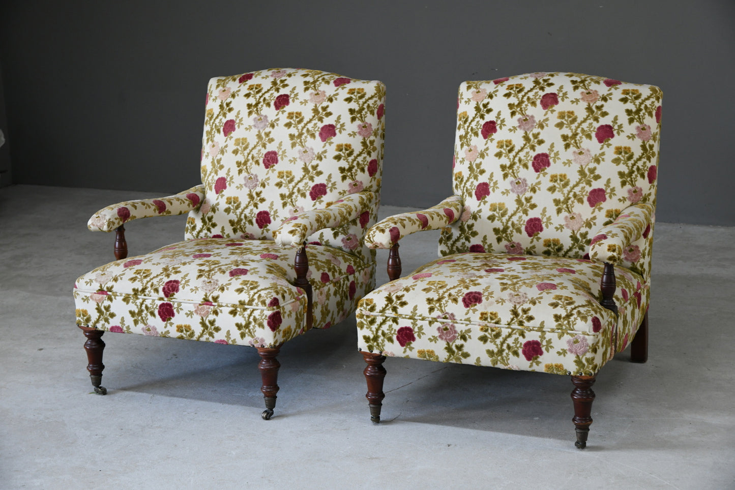 Pair Victorian Style Armchairs