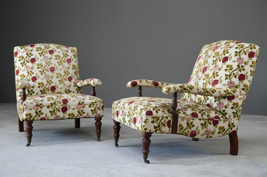 Pair Victorian Style Armchairs