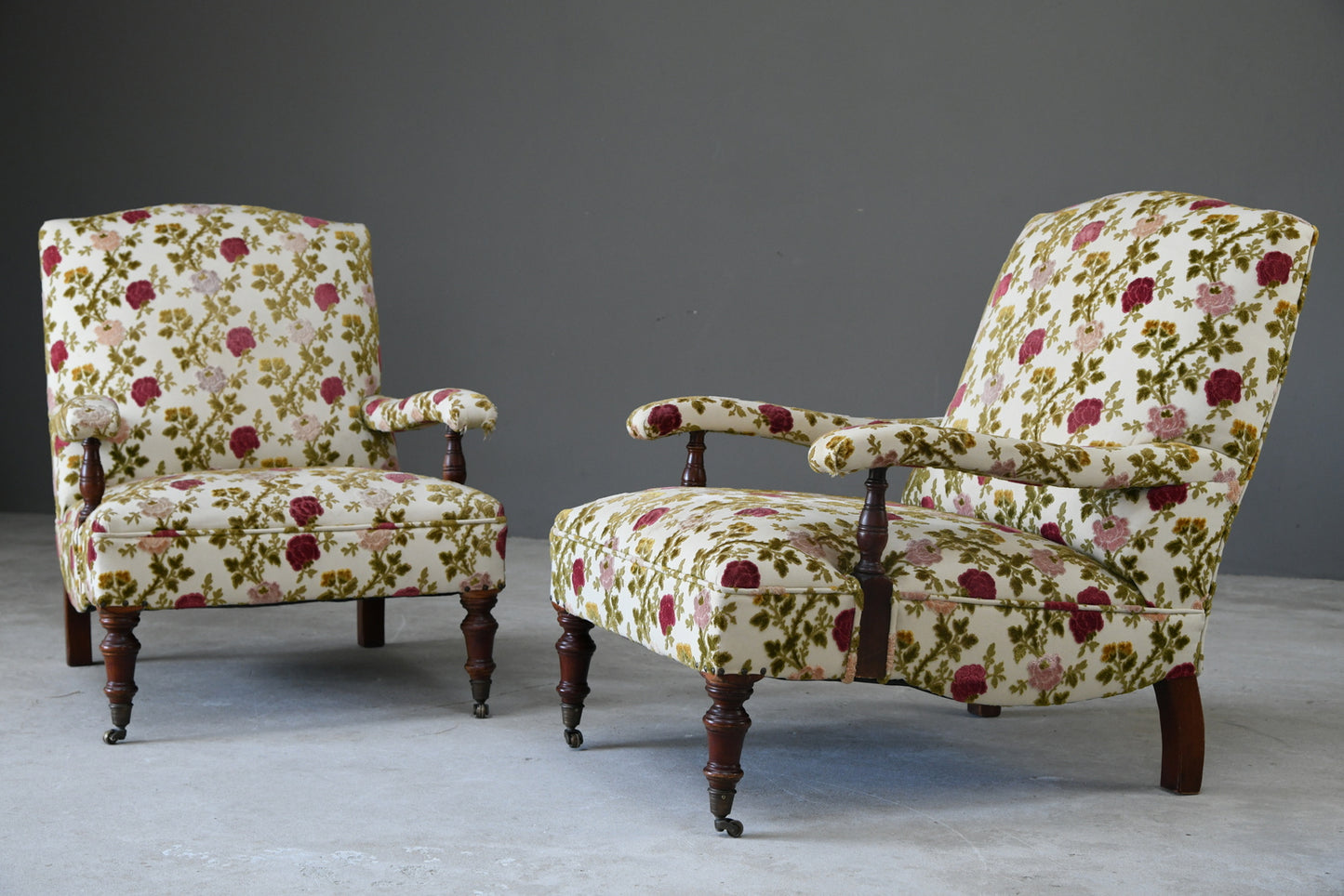 Pair Victorian Style Armchairs