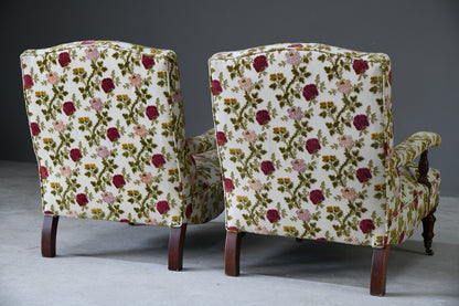 Pair Victorian Style Armchairs