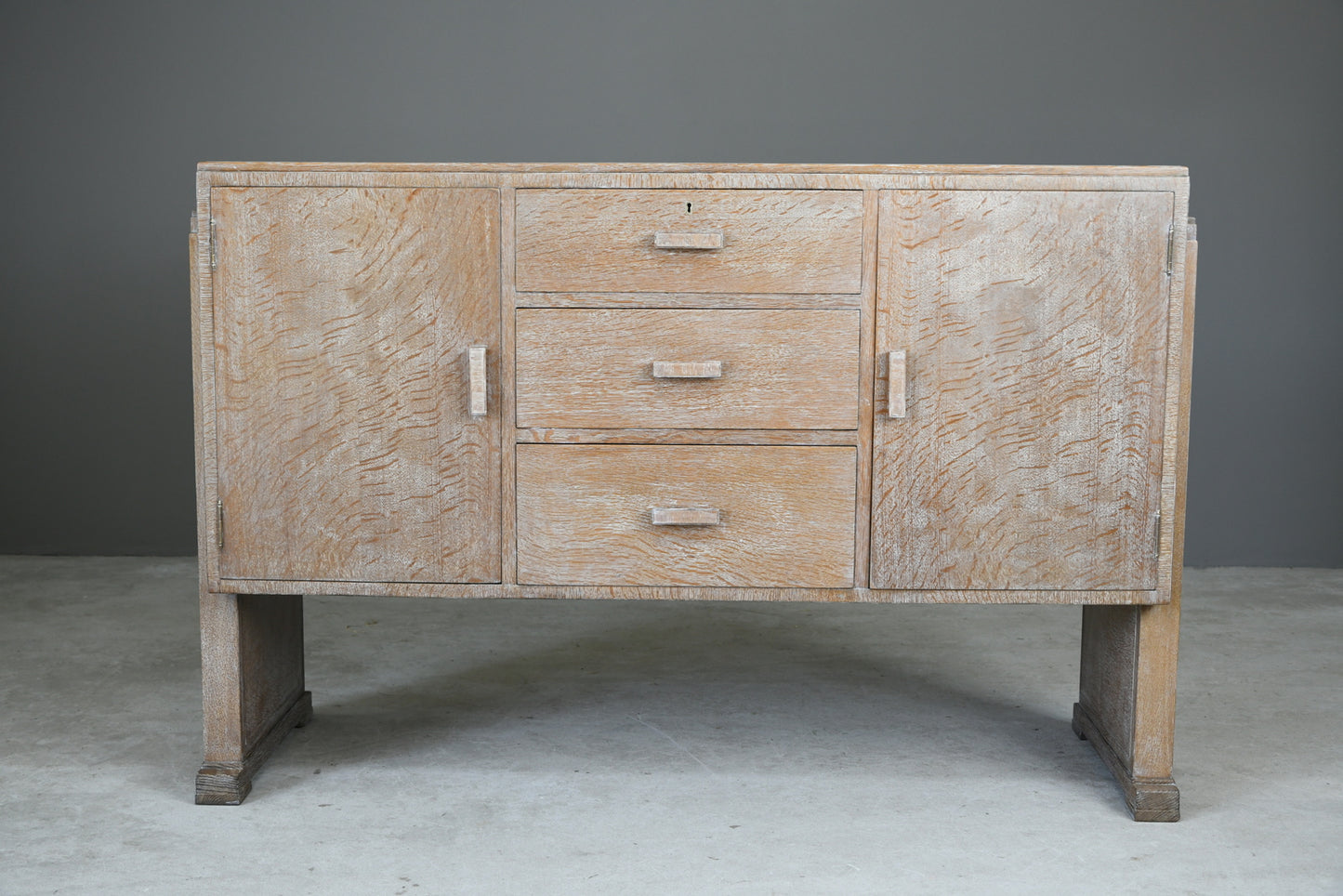 Heals Style Limed Oak Art Deco Sideboard