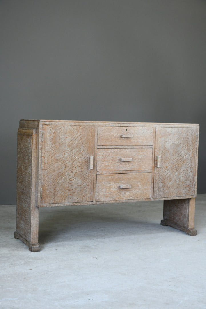 Heals Style Limed Oak Art Deco Sideboard