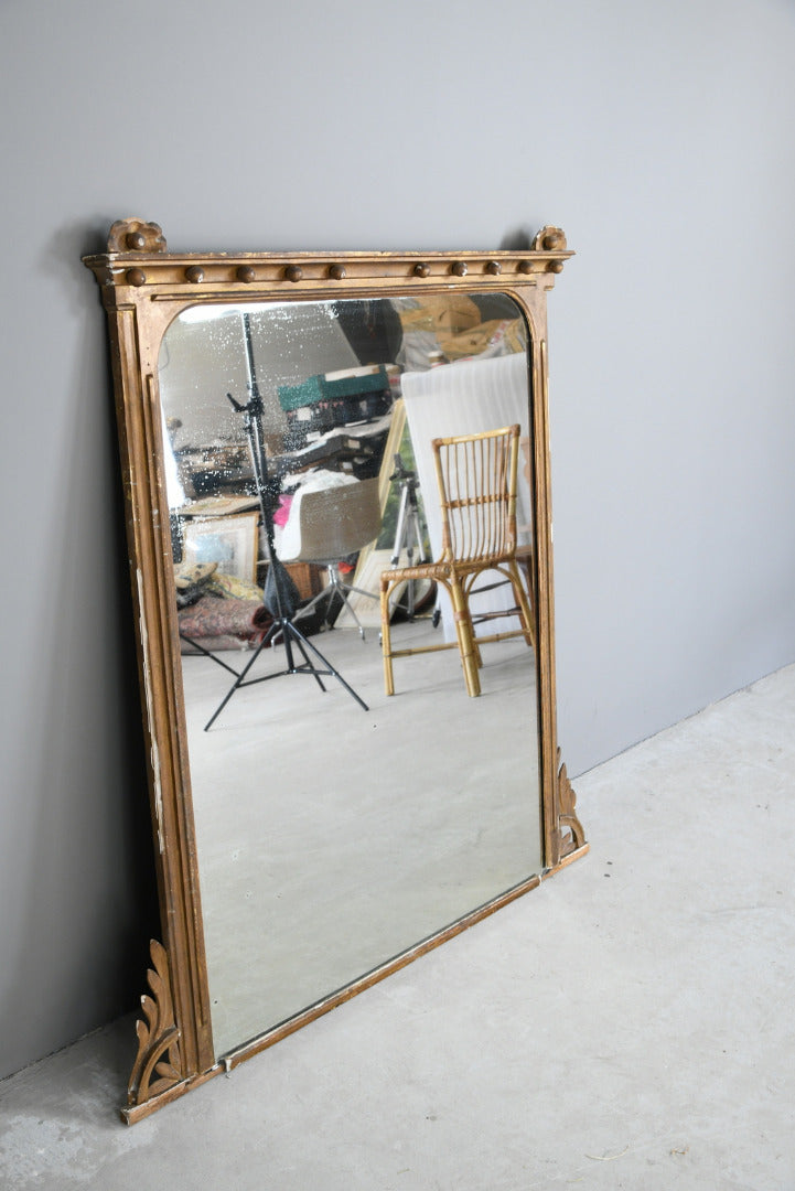 19th Century Antique Large Gilt Overmantle Mirror